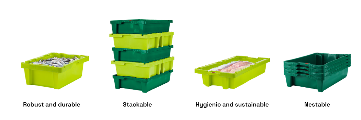 coral reusable fish crate